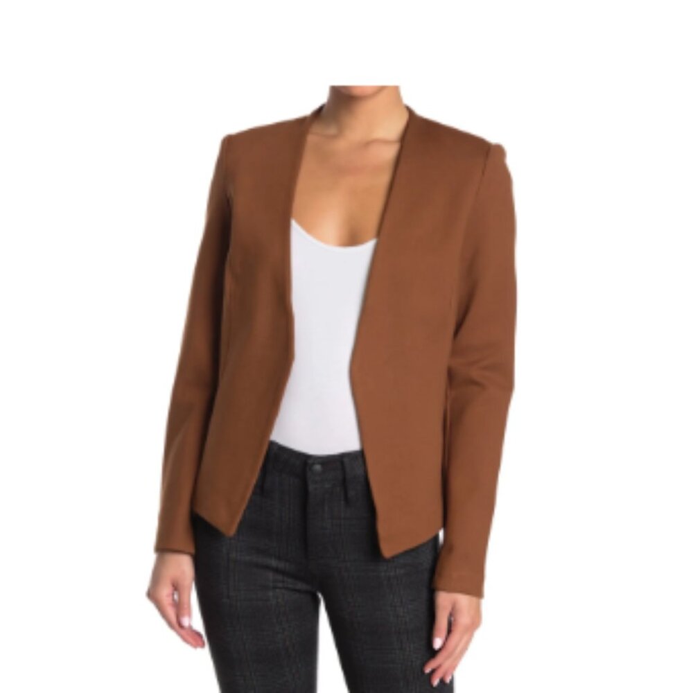 2 Premise Studio Solid Open Front Lined Blazers, Size 4P